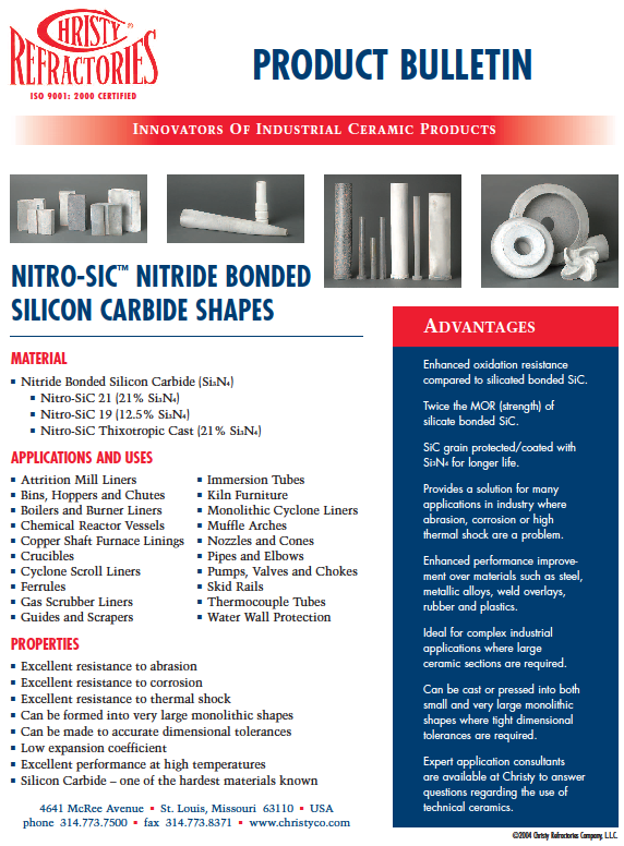 silicon carbide product bulletins